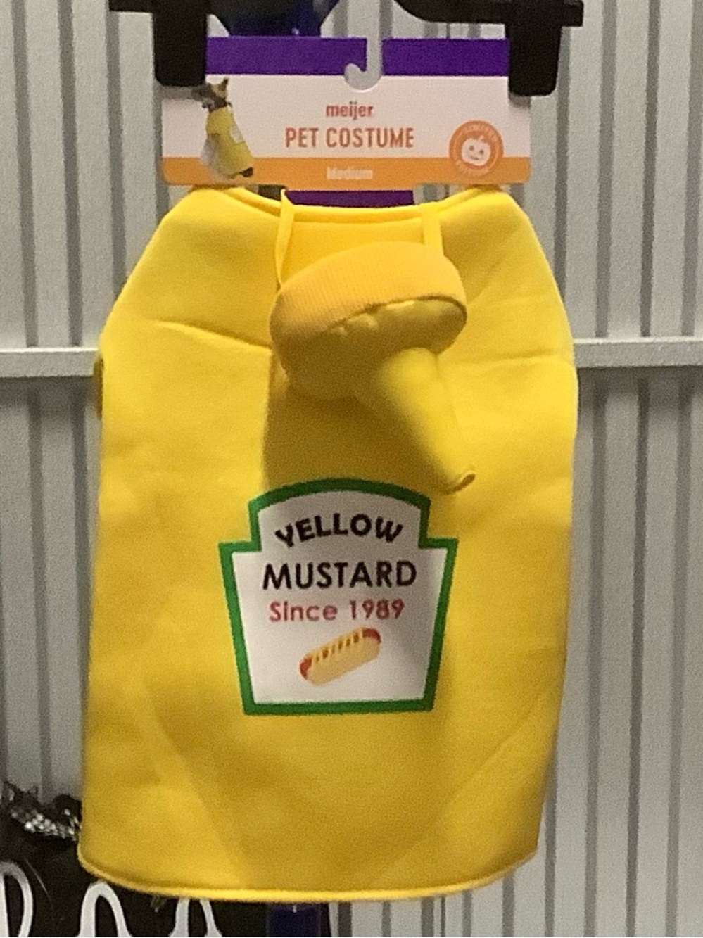 Yellow Mustard Pet Costume for Dogs size medium